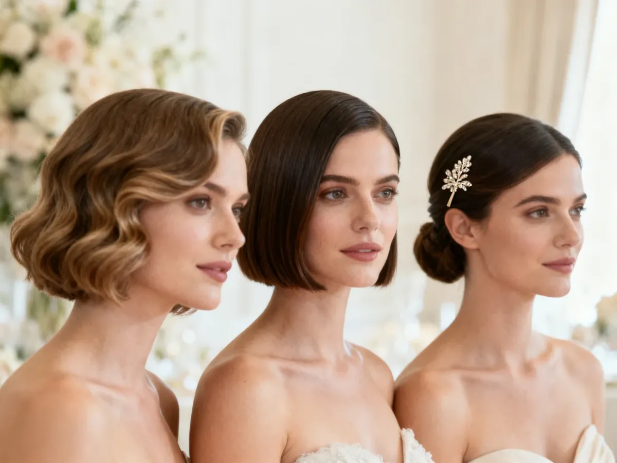 Różne eleganckie warianty fryzury bob na wesele